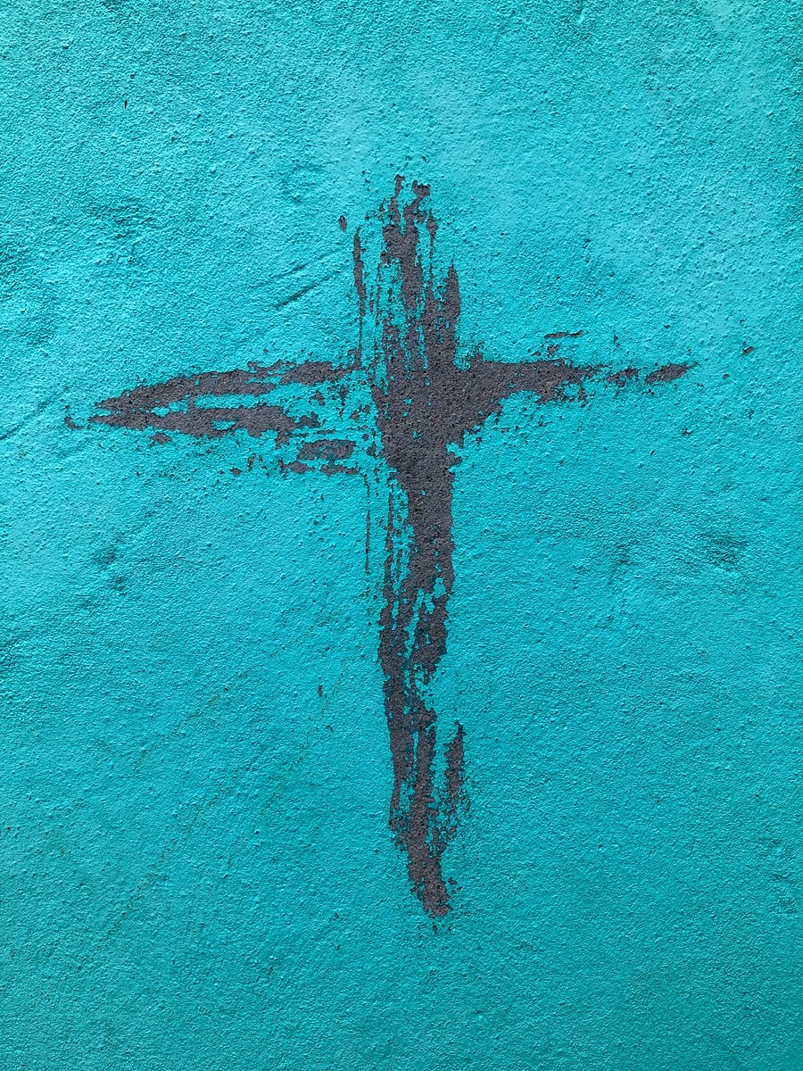 blue and brown painted wall